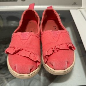 Toms girls coral shoes size 13